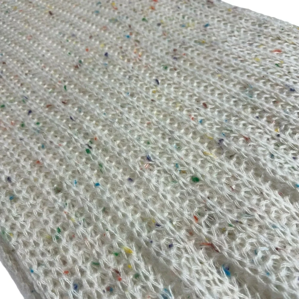 Steve Madden Open Knit Cream Rainbow Speckled Scarf‎